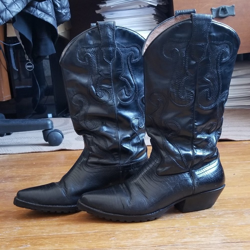 Vintage NIne West Leather Western Boots, Size 7